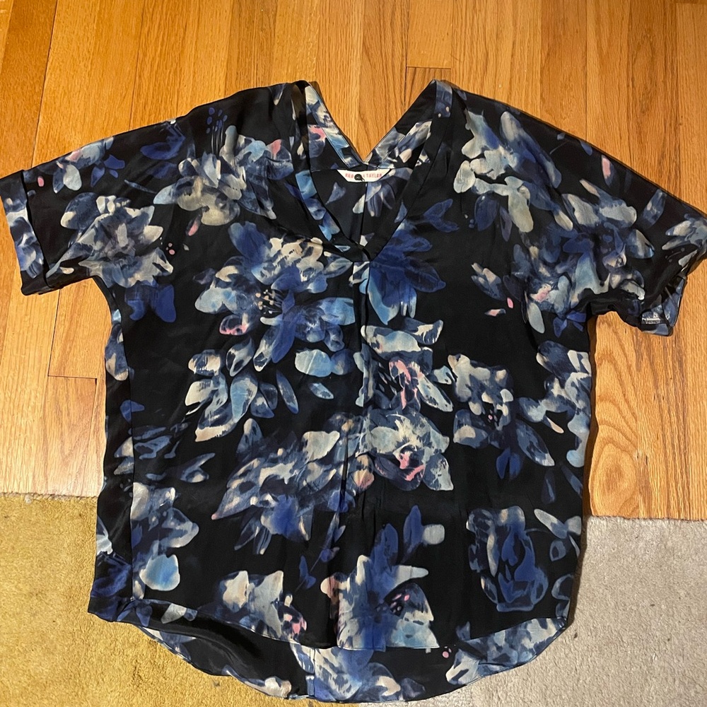 Rebecca Taylor 100% silk floral top, size 2